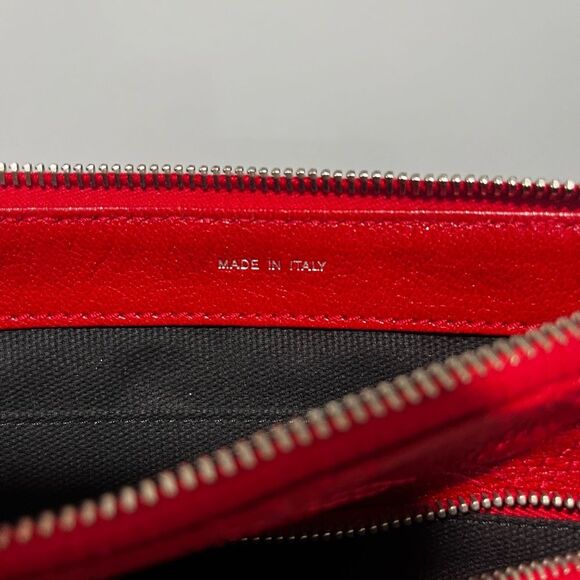 Marc Jacobs Made in Italy Red Leather Portfolio Clutch Zipper Clutch - Picture 4 of 5